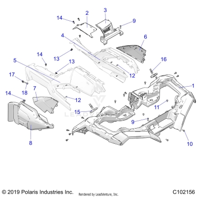 BODY, FRONT CAB - A20SXA85A1/A7/CA1/CA7/E85A9/AF/AP/CA9/CAF/CAP/V85AP/CAP (C102156)