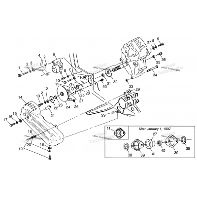 Gearcase/Brake & Chain Cover Mounting Scrambler 400L