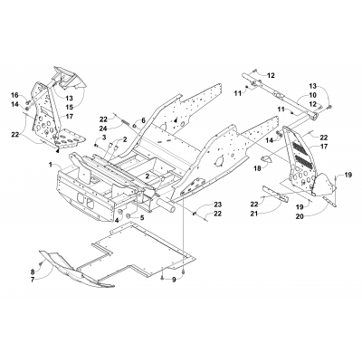 FRONT FRAME AND FOOTREST ASSEMBLY