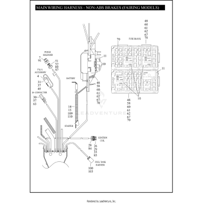 MAIN WIRING HARNESS - NON-ABS BRAKES (FAIRING MODELS) (3 OF 5)