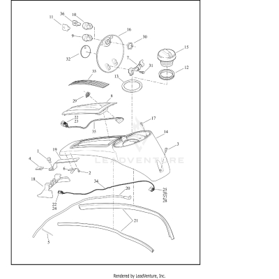 CONSOLE, FUEL TANK - FLHTCUTG