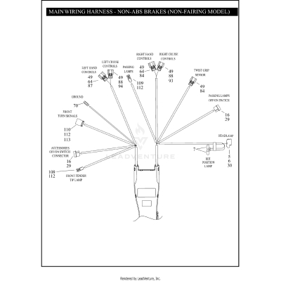 MAIN WIRING HARNESS - NON-ABS BRAKES (NON-FAIRING MODELS)