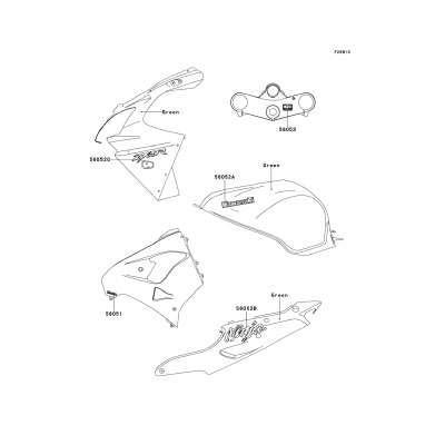 Decals(Green)(ZX900-E2)