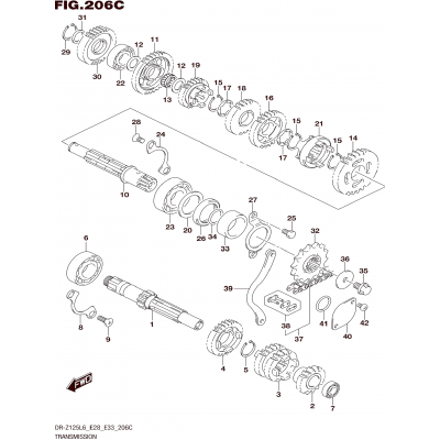 TRANSMISSION (DR-Z125LL6 E33)