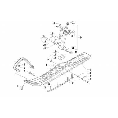 SKI AND SPINDLE ASSEMBLY