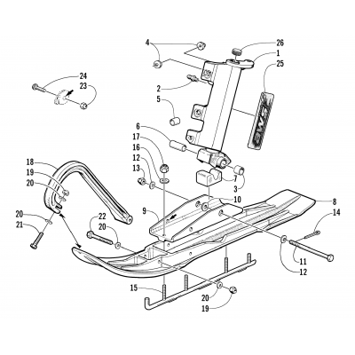 SKI AND SPINDLE ASSEMBLY