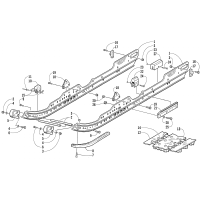 SLIDE RAIL AND TRACK ASSEMBLY