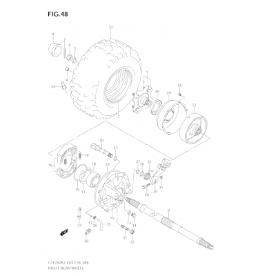 RIGHT REAR WHEEL (MODEL K2/K3)