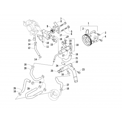 WATER PUMP AND THERMOSTAT ASSEMBLIES