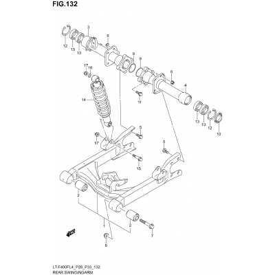 REAR SWINGINGARM (LT-F400FL4 P33)