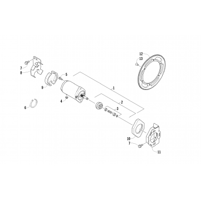 ELECTRIC START - STARTER MOTOR ASSEMBLY