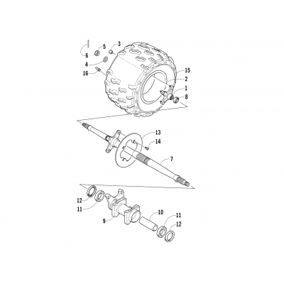 RIGHT REAR WHEEL ASSEMBLY