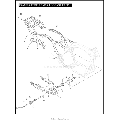 FRAME & FORK, REAR & LUGGAGE RACK