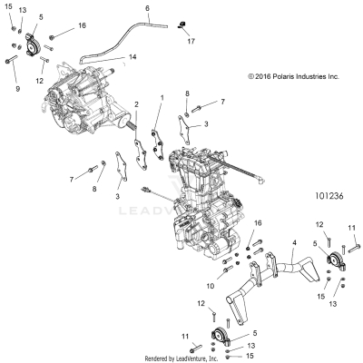 ENGINE, TRANSMISSION MOUNTING & LONG BLOCK - A17DAA57F5 (101236)
