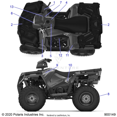 BODY, DECALS - A20SET57C1/C2/F1/E1/E2 (900149-01)
