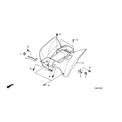 RR FENDER (TRX300EX'07-)