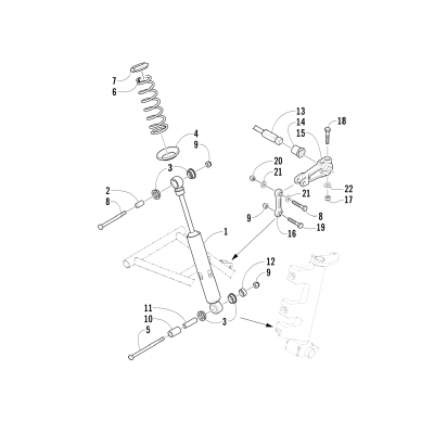 SHOCK ABSORBER AND SWAY BAR ASSEMBLY