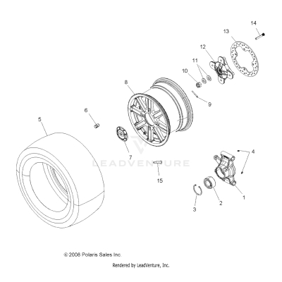 WHEELS, REAR and HUB - A20SVE95PR (49ATVWHEELREAR10SPXP850)