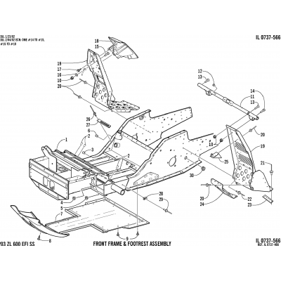 FRONT FRAME AND FOOTREST ASSEMBLY