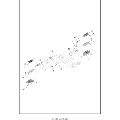 FOOTRESTS, RIDER, MID-CONTROL