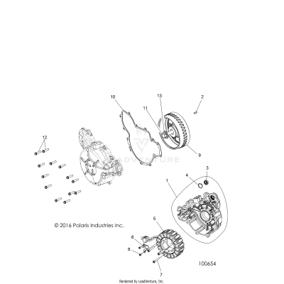ENGINE, STATOR and COVER - A17DCE87AU (100654)