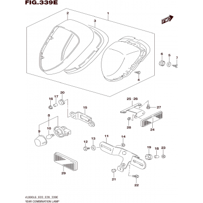 REAR COMBINATION LAMP (VL800TL6 E28)