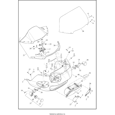 WINDSHIELD, FAIRING AND HEADLAMP - FLTRXP