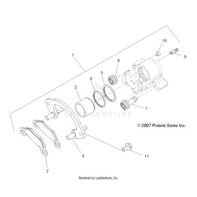 BRAKES, REAR CALIPER - A19SYE85BH (49ATVBRAKERR09Q60)