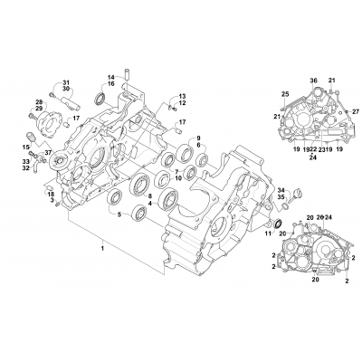 CRANKCASE ASSEMBLY (UP to VIN:  4UF07ATV47T237701)