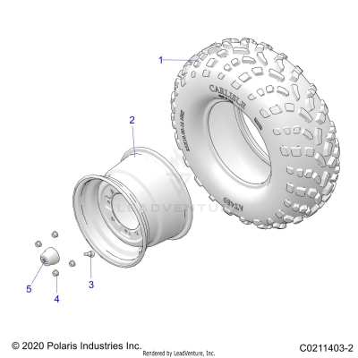 WHEELS, REAR TIRE - A25SZE57C2/E2 (C0211403-2)