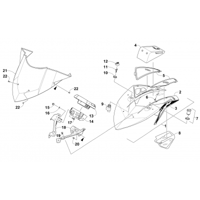 WINDSHIELD AND INSTRUMENTS ASSEMBLIES