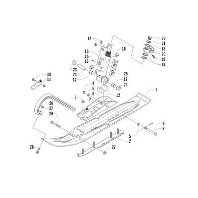 SKI AND SPINDLE ASSEMBLY