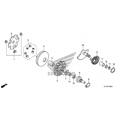 DRIVE FACE / KICK STARTER SPINDLE