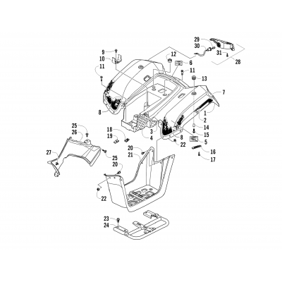 REAR BODY PANEL AND TAILLIGHT ASSEMBLIES