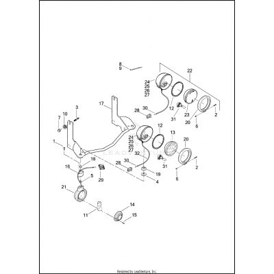 AUXILIARY/FOG LAMPS AND TURN SIGNALS, FRONT - FLHR AND FLHRC