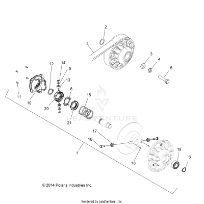 DRIVE TRAIN, SECONDARY CLUTCH - A19SHE57FP (49ATVCLUTCHDRIVEN1323248)