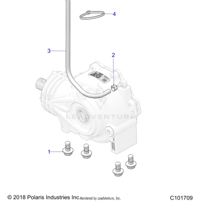 DRIVE TRAIN, GEARCASE MOUNTING, FRONT - A25SLE95CF/FF/EF (C101709)