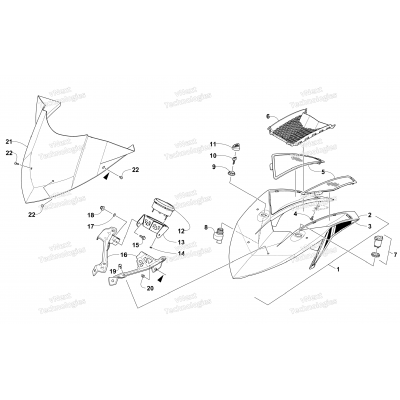 WINDSHIELD AND INSTRUMENTS ASSEMBLIES