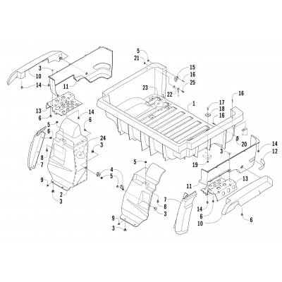 REAR BODY PANEL AND CARGO BOX ASSEMBLY