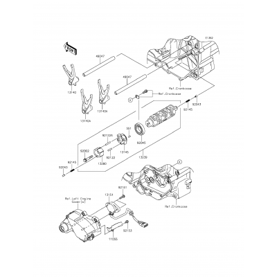 Gear Change Drum/Shift Fork(s)