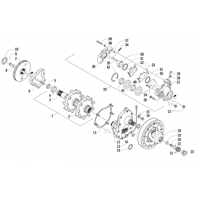 DRIVE TRAIN AND BRAKE ASSEMBLIES