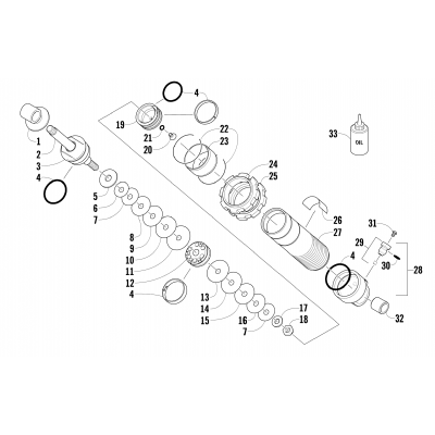 REAR SUSPENSION FRONT ARM SHOCK ABSORBER