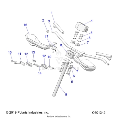 STEERING, UPPER and HANDLEBAR ASM. - S20EKL8RS ALL OPTIONS (C601342)