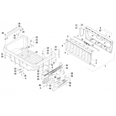 CARGO BOX AND TAILGATE ASSEMBLY