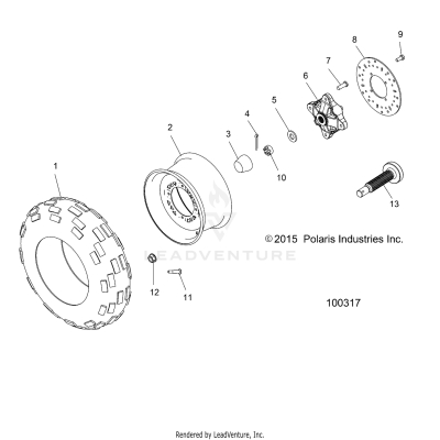 WHEELS, FRONT TIRE and BRAKE DISC - A17SAH50A5 [100317]