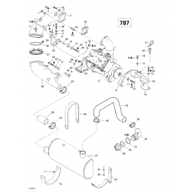 Engine Support And Muffler (787)