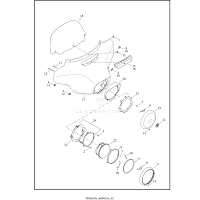 WINDSHIELD, FAIRING AND HEADLAMP - FLHTCUTG