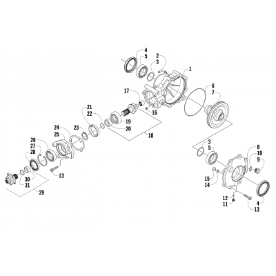 REAR DRIVE GEARCASE ASSEMBLY