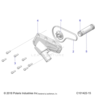 ENGINE, WATERPUMP IMPELLER and COVER - A25SJE57CP/EP (C101422-15)