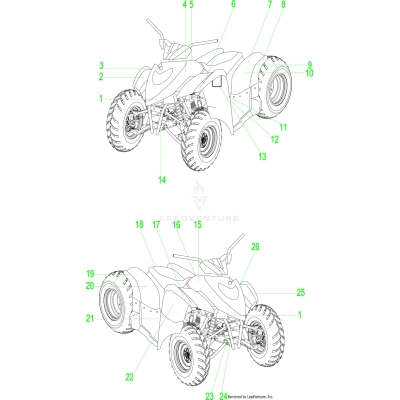 BODY, DECALS - A25YPA20A4 (A00050)